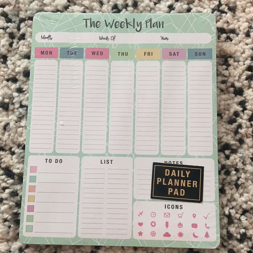 Weekly planner pad
